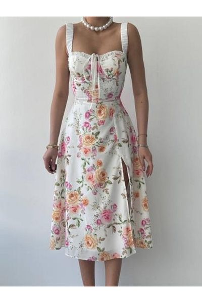 leyla sanat sanata yeni bir bakış açısı Leyla Sanat a New Perspective on Art Anjelik Slit Detailed Dress