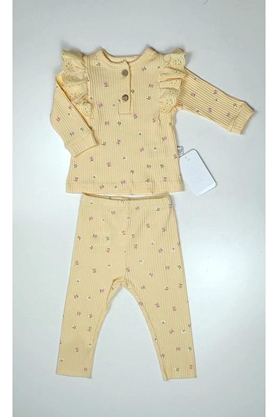 İmaj Girl's Little Flowers 2-Piece Baby Set, Pajama Set