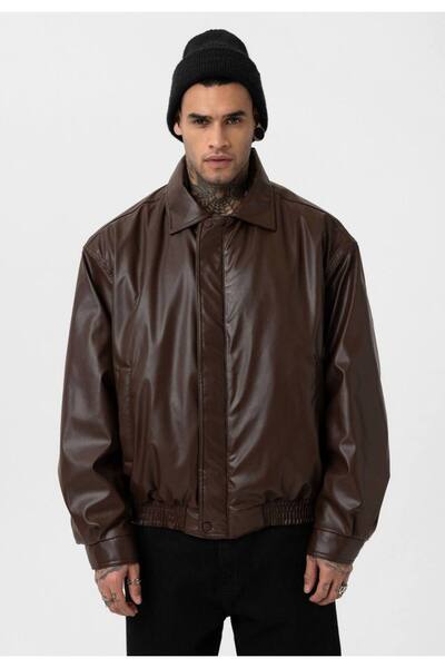 İLKCET MODA Винтидж унисекс Kahve Oversize Balon Kol Ceket
