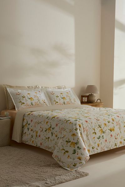 Karaca Home Set cuvertură dublă din satin de bumbac Aliana 100% bumbac 120 fire