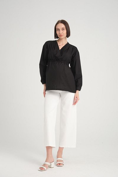 Işşıl IŞIL B109 - Maternity Cotton Blouse-Shirt, Double Breasted Collar and Breastfeeding Detail