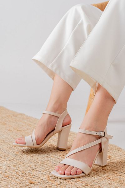 Hayalimdeki Ayakkabı Rashin Cream Skin High Heels Women's Shoes