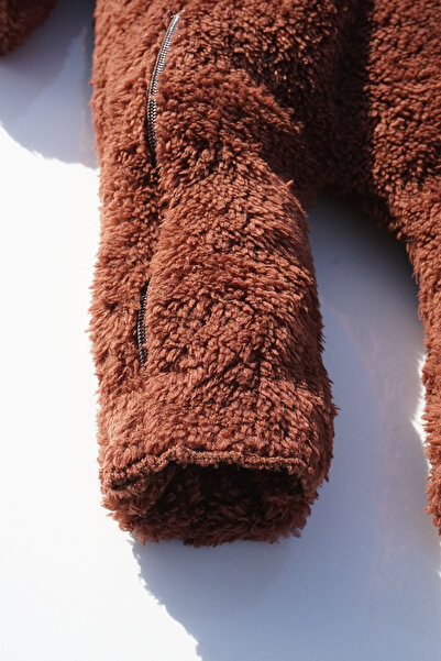 gumbuloy X Silk Atlas Girls Boys Baby and Kids Zipper Closure Hooded Teddy Bear Jumpsuit