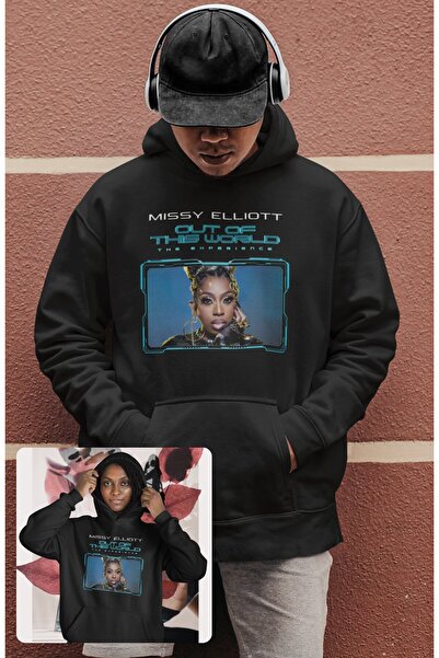 Fuddy Moda Унісекс-светр з капюшоном та принтом у стилі реп-музики Missy Elliott