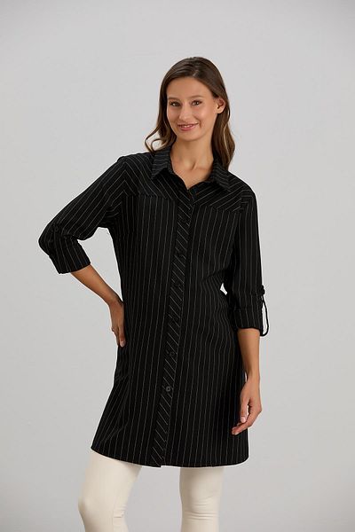 Işşıl Işil 4546 - Striped Bias Cut Maternity Shirt and Tunic