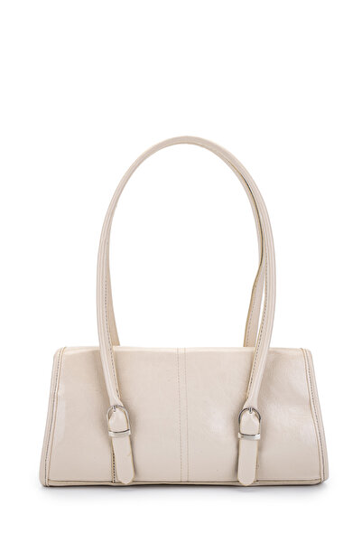 minebag Faux Leather Baguette Double Buckle Liars Cream Women's Shoulder Bag