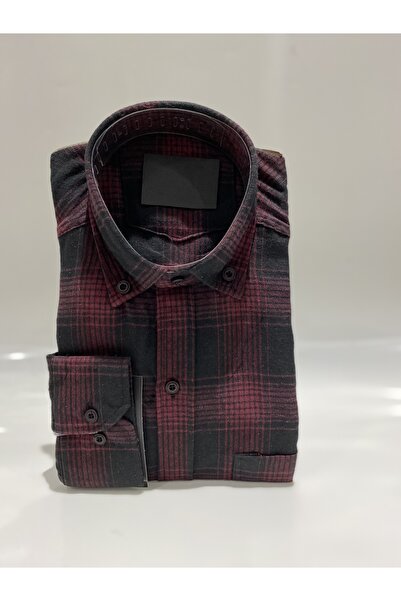 Nacar Rahat Kesim Çizgili Kareli Kışlık Erkek Baba Gömlek