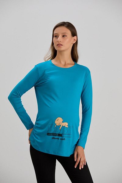 Işşıl Işil 4472 - Viscose Maternity Long Sleeve T-Shirt