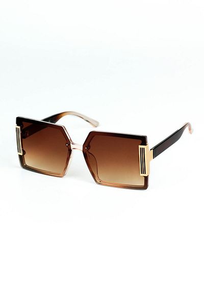 Di Caprio Women's Brown Uv400 Protection Rectangular Model Sunglasses