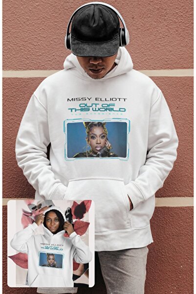 Fuddy Moda Унісекс-светр з капюшоном та принтом у стилі реп-музики Missy Elliott