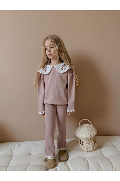 TİJK Lace Embroidered Baby Collar Girl's Suit