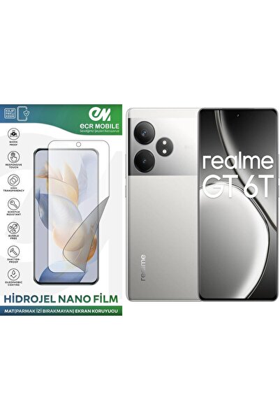 ECRMOBILE Realme GT 6T ile Uyumlu Hidrojel Nano Ekran Koruyucu Film MAT(Tempe...