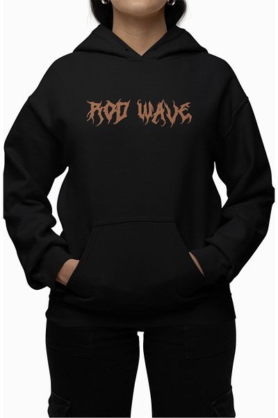 Fuddy Moda Oversize Rod Wave Back Printed Hooded Sweatshirt, Unisex Rapper Themed Hoodie