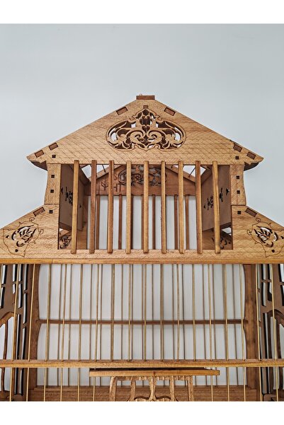 creablue Özel Tasarım Ahşap Katlı Kuş Kafesi