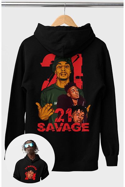 Fuddy Moda Oversize 21 Savage Gate Socks-Headphones, Unisex Rapper Themed Hoodie