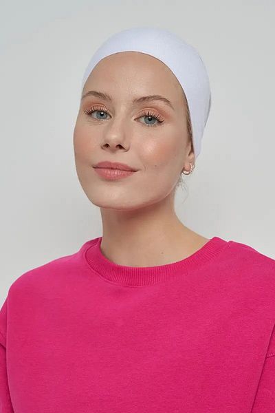 ED Scarf Seamless Mesh Bonnet - White