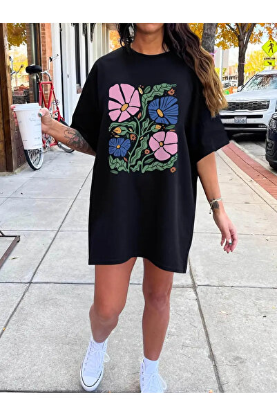 HOFFNUNG Rochie tricou cu mânecă scurtă pentru femei de mărime mare, cu decol...