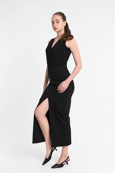 Laranor Slit Design Fleto Pocket Steel Knit Skirt Day & Night Elegance 25L8002