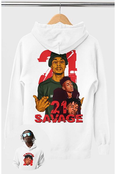 Fuddy Moda Oversize 21 Savage Gate Socks-Headphones, Unisex Rapper Themed Hoodie