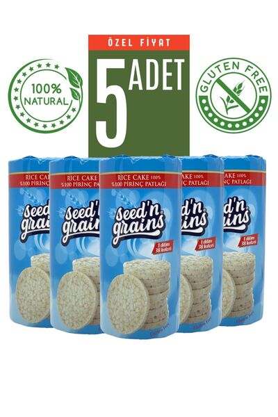 Seed'n Grains 5 Adet Rice Cake %100 Pirinç Patlağı (5x135gr)