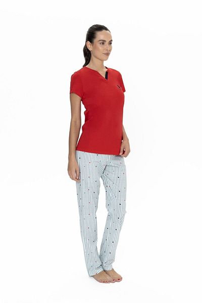 U.S. Polo Assn. Women's Red Half Sleeve Pajamas Set U.S. Polo Assn. 20060B
