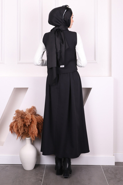 İmajButik Black Vest Skirt Suit