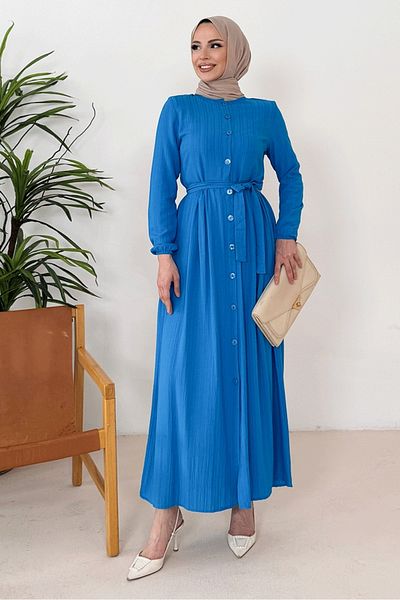 Bestenur Φόρεμα με ζώνη Esnel 1366 Χρώμα Indigo