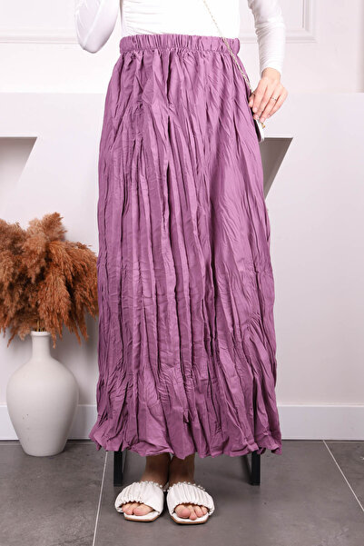 İmajButik Dusty Rose Elastic Waist Skirt