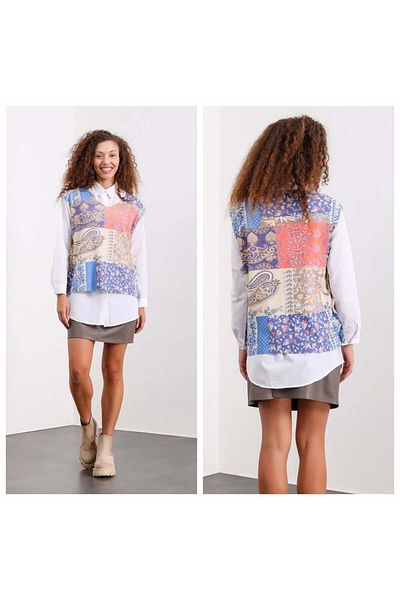 Hatun Atila Women's Side Buttoned Digital Print Sweater