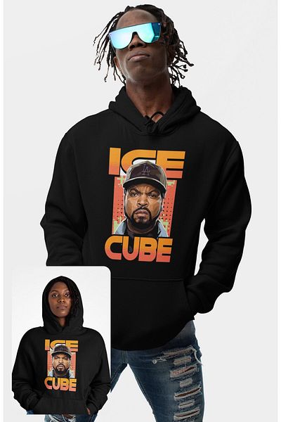 Fuddy Moda Unisex Oversize Ice Cube Hooded Sweatshirt Against Rap Music