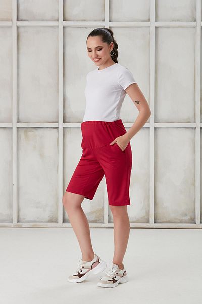 Işşıl 4440-Cotton Lycra Maternity Combed Cotton Shorts with Abdominal Band