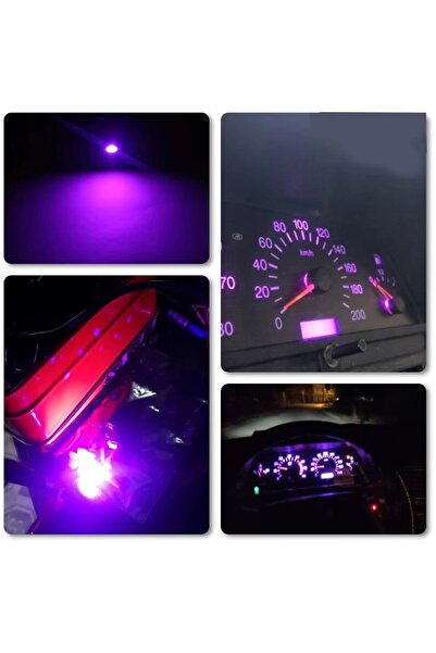 Erlight 10 Adet Mor T5 LED Kilometre Kadran Ambians Aydınlatma Ampulü
