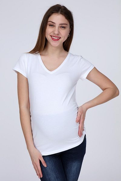 Işşıl 3158-v Tricou de maternitate cu mânecă scurtă cu decolteu