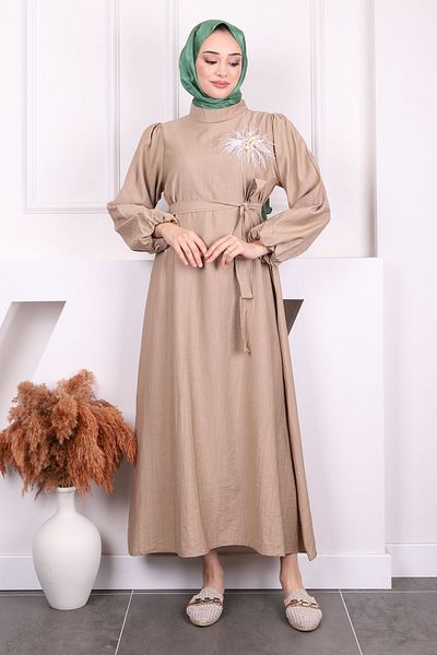 İmajButik Φόρεμα με ζωσμένο μανίκι με μπαλόνι
