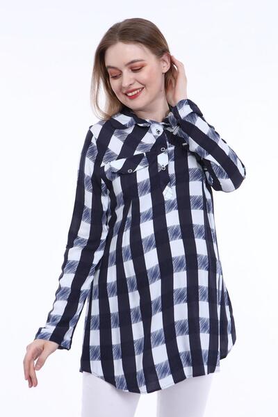 Işşıl 4068-viscose Plaid Maternity Shirt