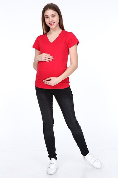 Işşıl 3158-v Neck Short Sleeve Maternity T-shirt