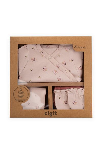 Cigit Patterned Hospital Release Newborn Pink Loading Bag