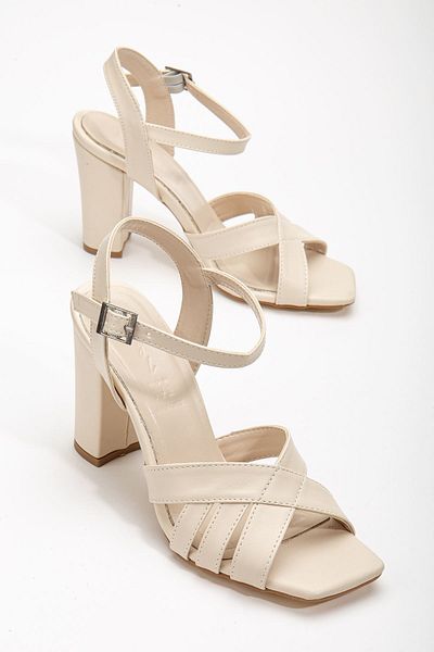 Hayalimdeki Ayakkabı Дамски обувки Hope High Heels Cream Skin Blunt Toe