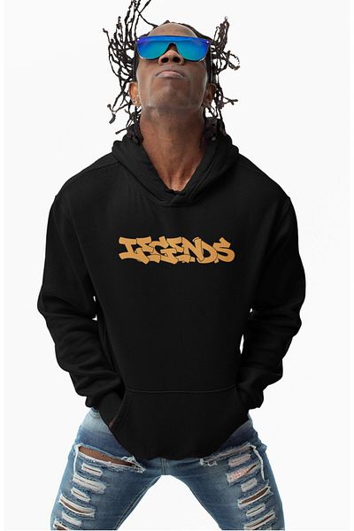 Fuddy Moda Суитшърт с качулка Oversize Legends Westcoast Rapper Print Back, унисекс суитшърт с рап музикална тематика