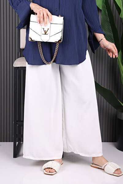 İmajButik Ecru Wide Leg Ayrobin Trousers