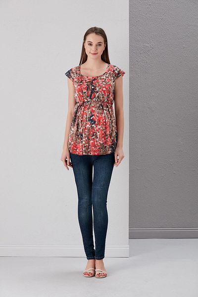 Işşıl 9721-colorful Mixed Points Maternity Blouse-tunique
