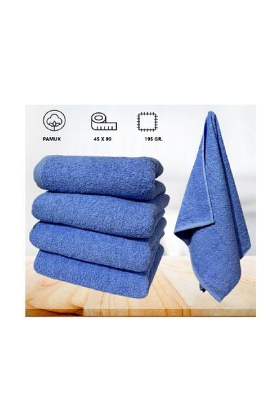 powerdex Blue Sports Fitness Stain-Repellent Hairdresser Barber Towel 45X90 cm 195 Gr 100% Cotton