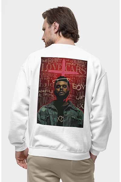Fuddy Moda Φούτερ Unisex Oversize Rapper The Weeknd Crew Neck χωρίς κουκούλα