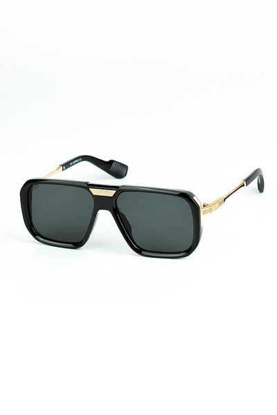 Di Caprio Men's Black Uv400 Protected Geometric Model Sunglasses
