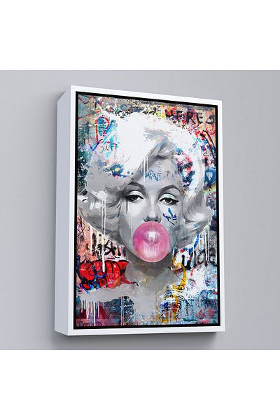 Harita Sepeti Marilyn Monroe Graffiti Pop Art Pictură murală cu cadru alb
