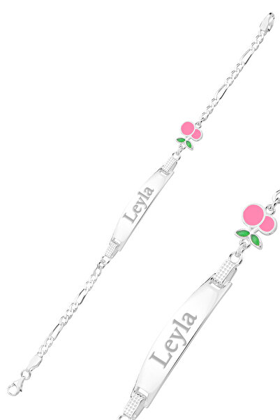 KAR DİAMOND Gümüş Kişiye Özel isimlik Bebek Çoçuk Kiraz Gümüş Bileklik - Sertifikalı