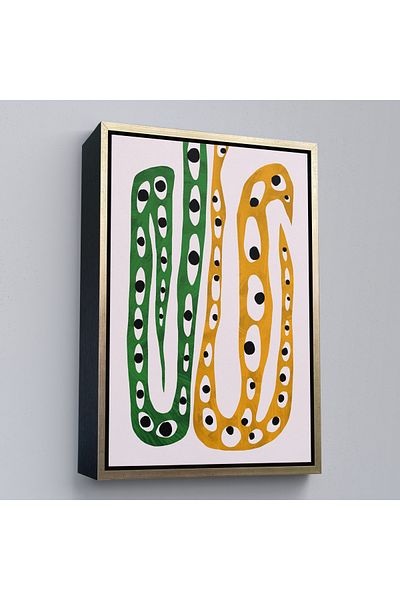 Harita Sepeti Pictură cu șarpe ezoterice cu ochi abstracti într-un cadru auriu