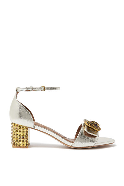 Kurt Geiger Elegant Metallic Silver Leather Sandals