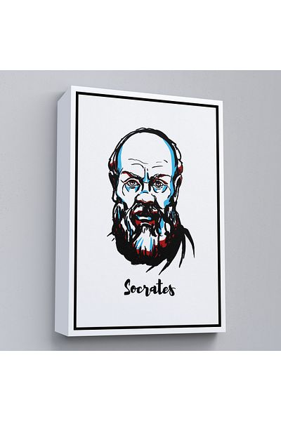 Harita Sepeti Tablou decorativ pe pânză Socrates cu cadru alb