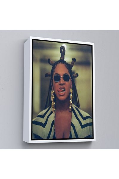 Harita Sepeti Beyonce Canvas Print with White Frame